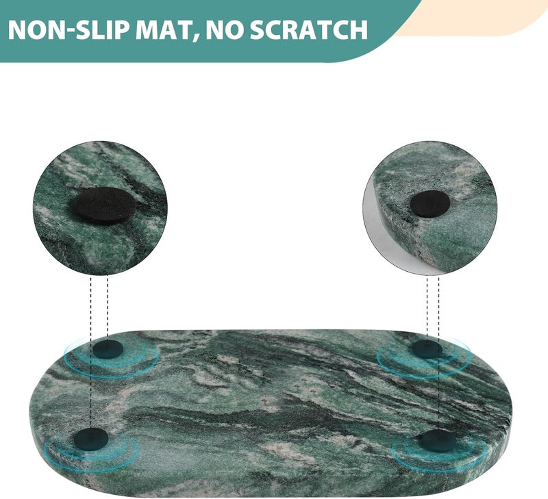 Koville Norway Natural Marble Tray, 12"x6" Vanity Decorative Tray for Countertop Organizer, Catchall Tray for Perfume, Candles, Jewelry Dish - Image 5